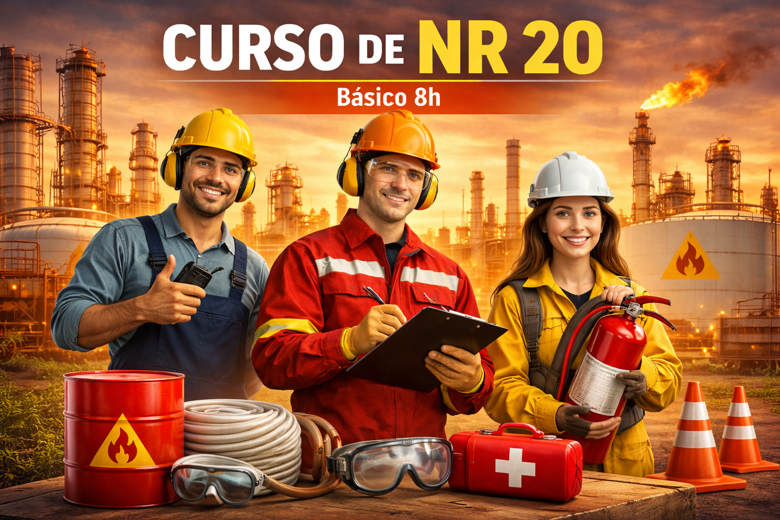NR 20 – Trabalho com Inflamáveis e Combustíveis Básico 8h
